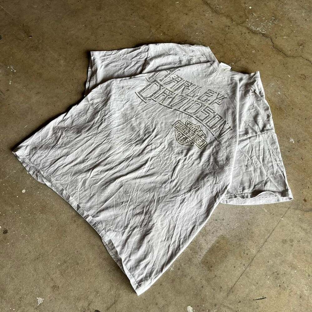 Vintage 90s Harley Davidson Roadhouse Biker Tee Gray XL